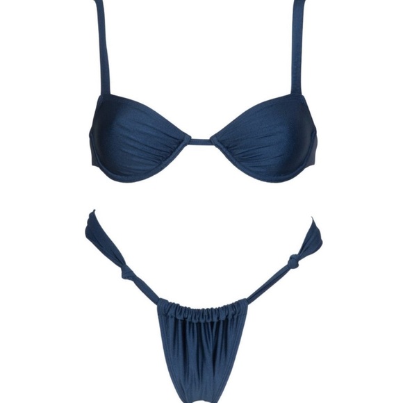 shop style shark Other - COPY - Minimalist Blue Bikini with Textured Details